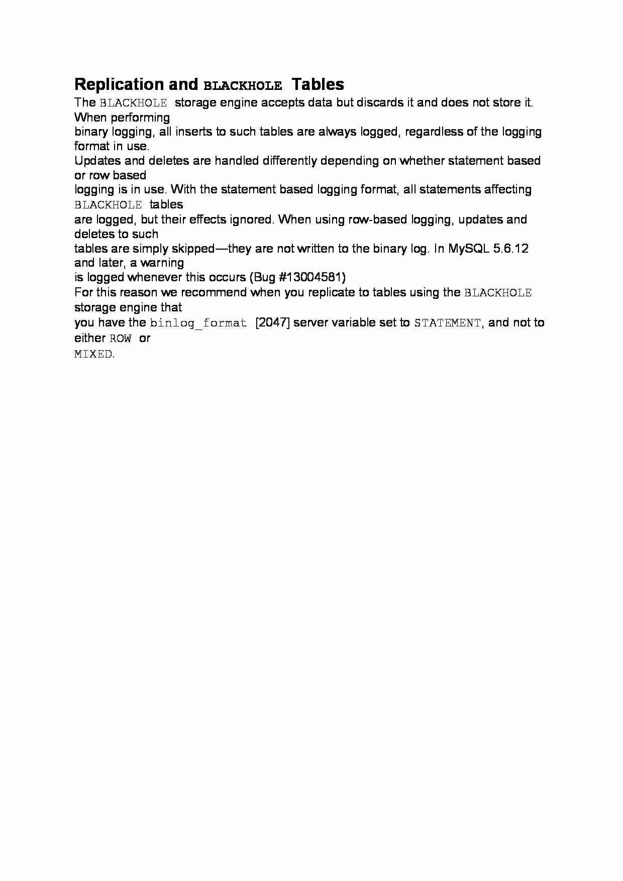 Replication and BLACKHOLE Tables-opracowanie - strona 1