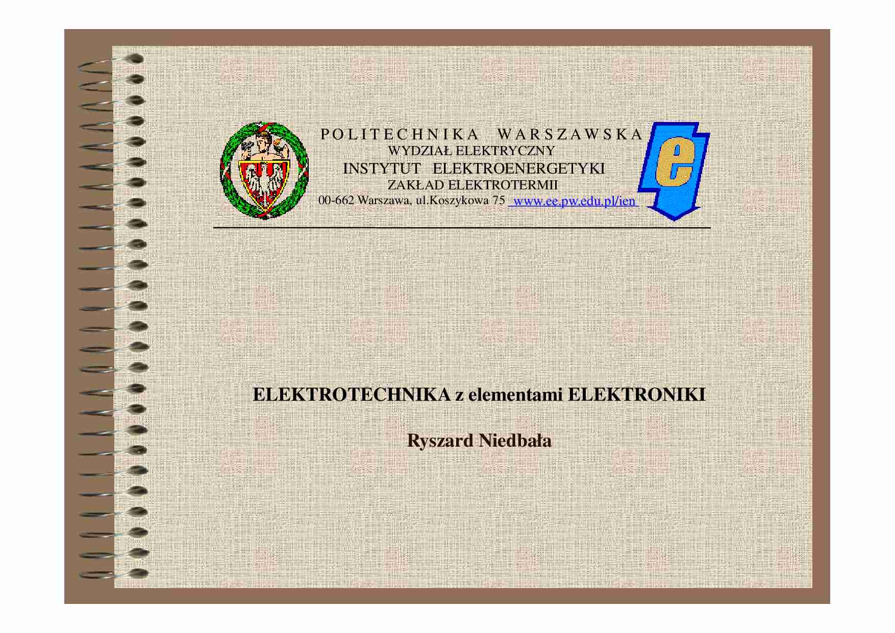 Elektrotechnika i elektronika - pokaz-ET1 - strona 1