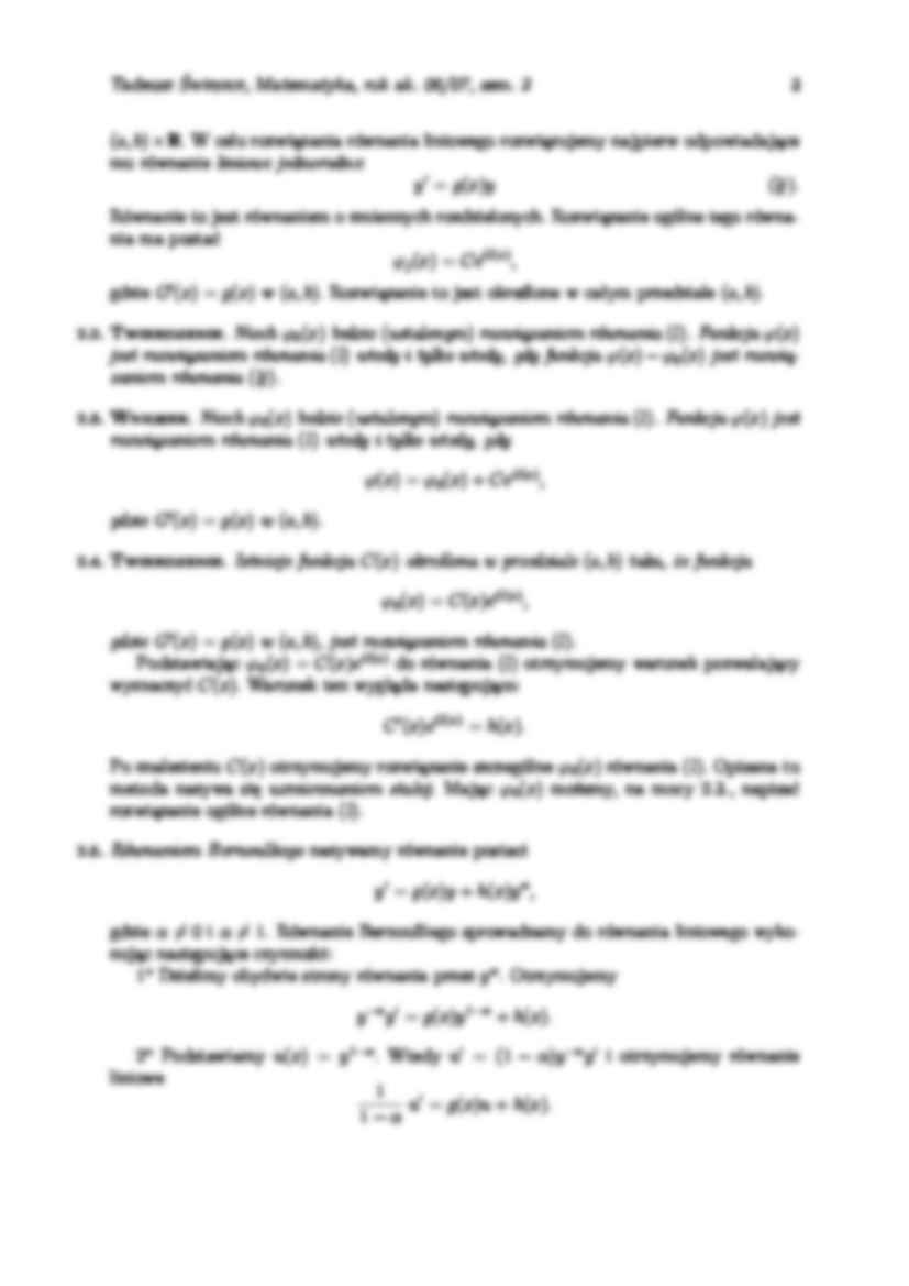 równania różniczkowe (2 semestr) - omówienie  - strona 3