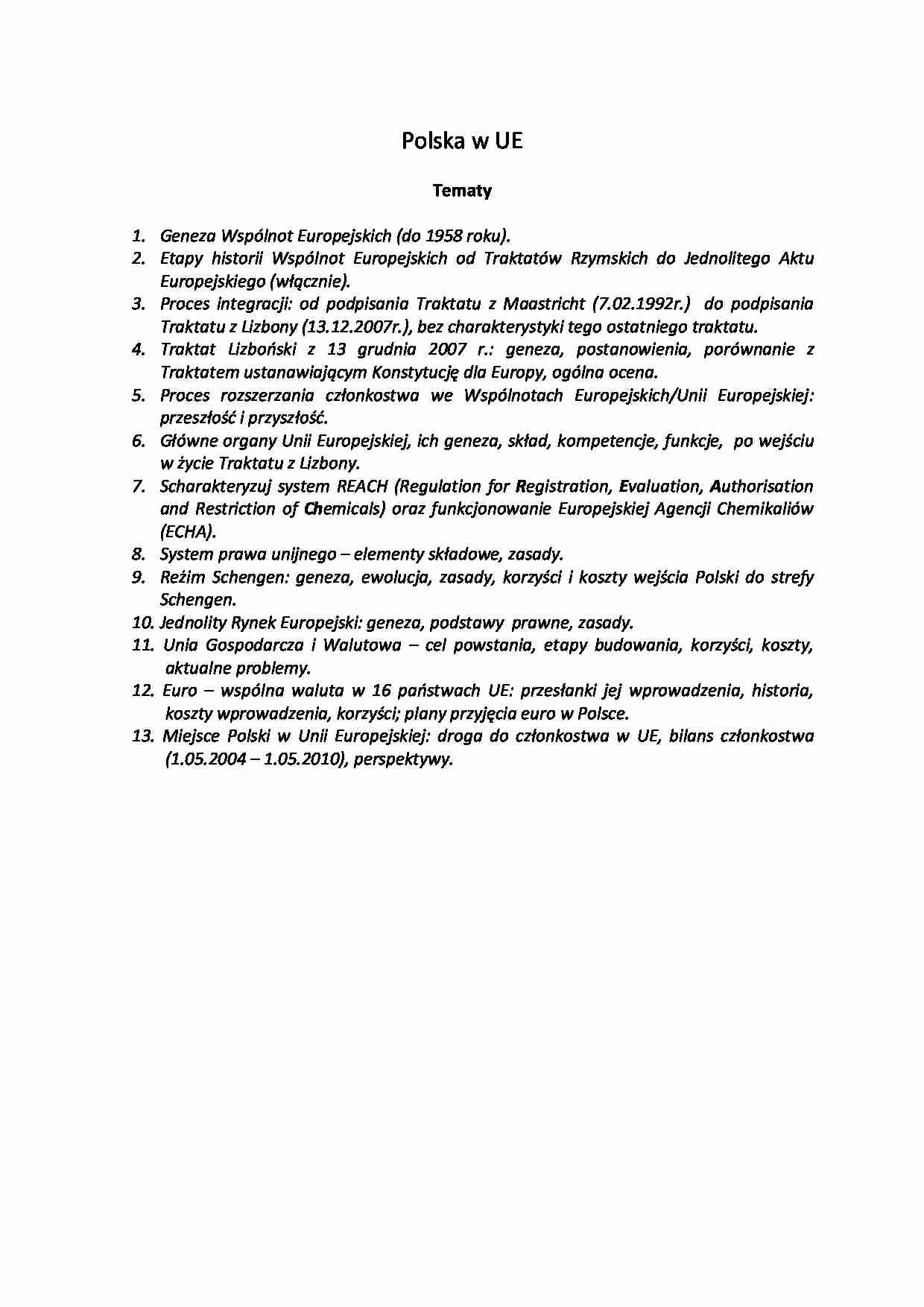 Tematy - Wydział Chemiczny - Polska w UE - strona 1