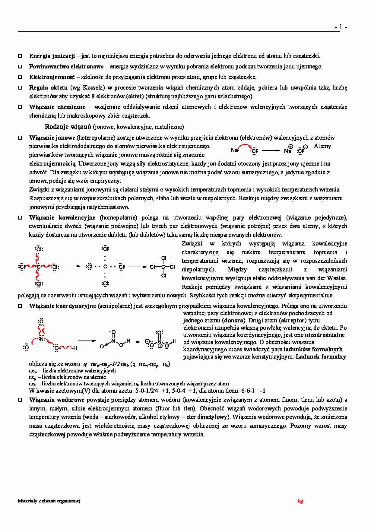 chemia organiczna  - omówienie  - strona 1