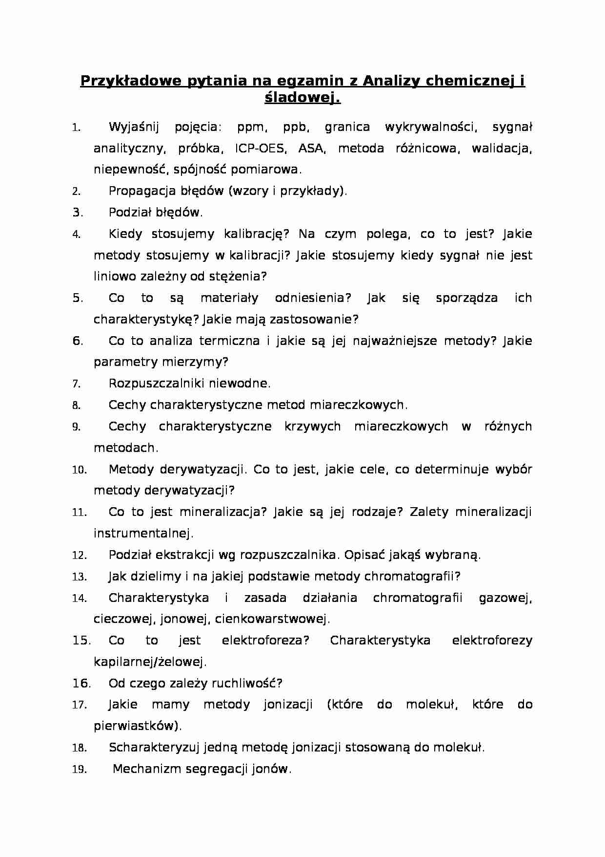 Analiza lądowa - Egzamin - pytania - strona 1