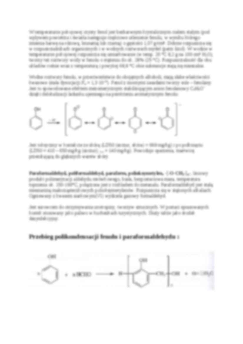 Polikondesacja fenolu i formaledehydu - omówienie  - strona 2