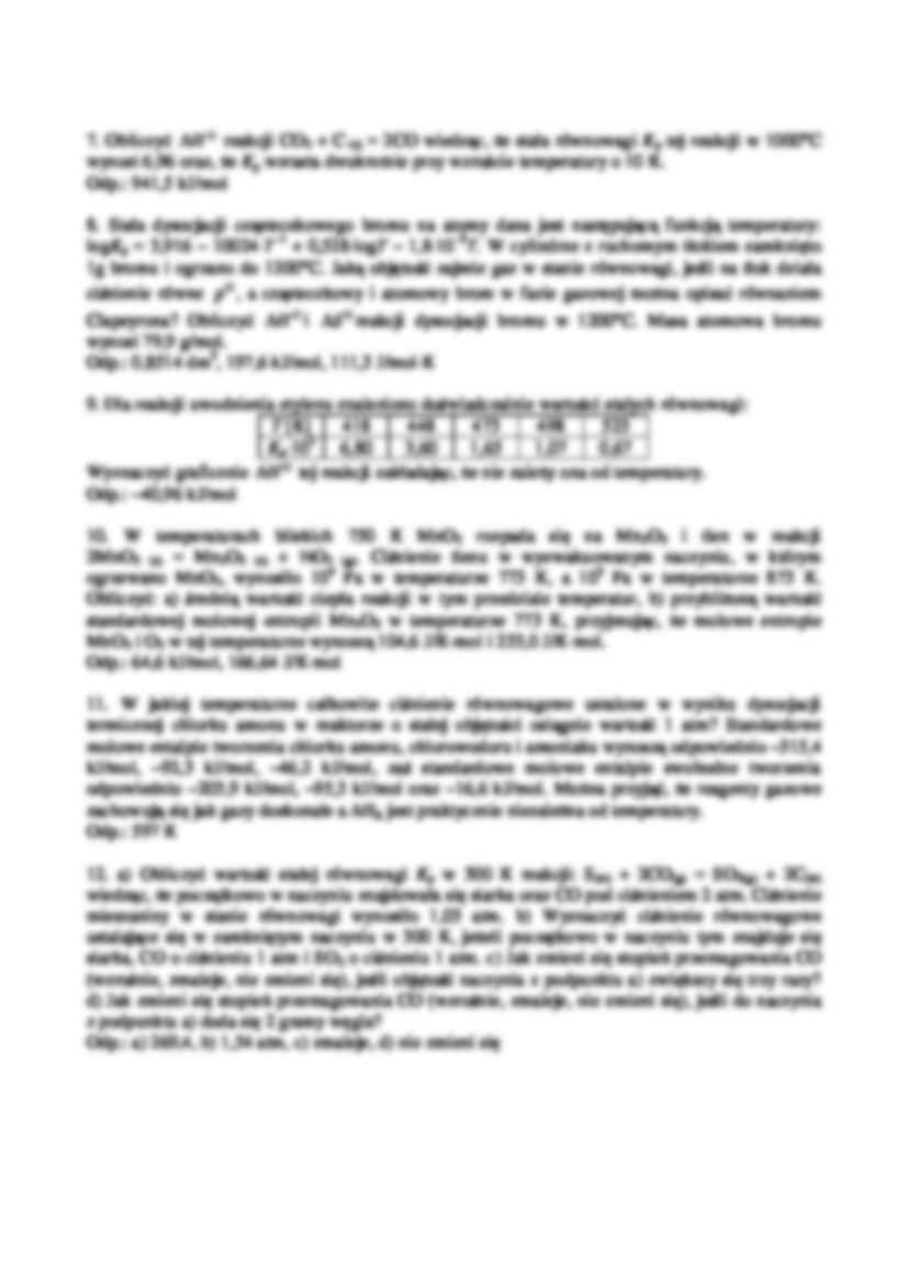 Podstawy chemii fizycznej - zadania do wykładu cz. 3 - strona 2
