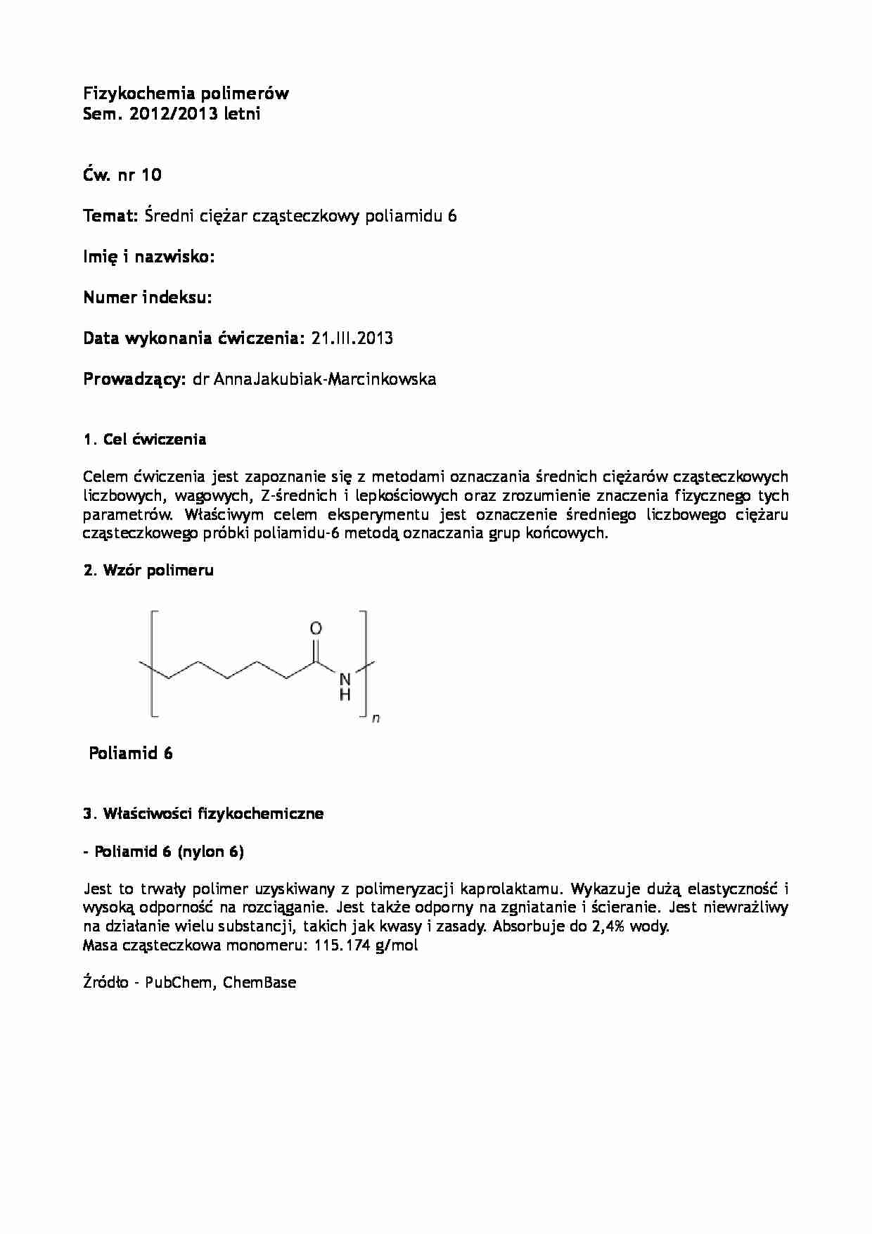 Fizykochemia polimerów - strona 1