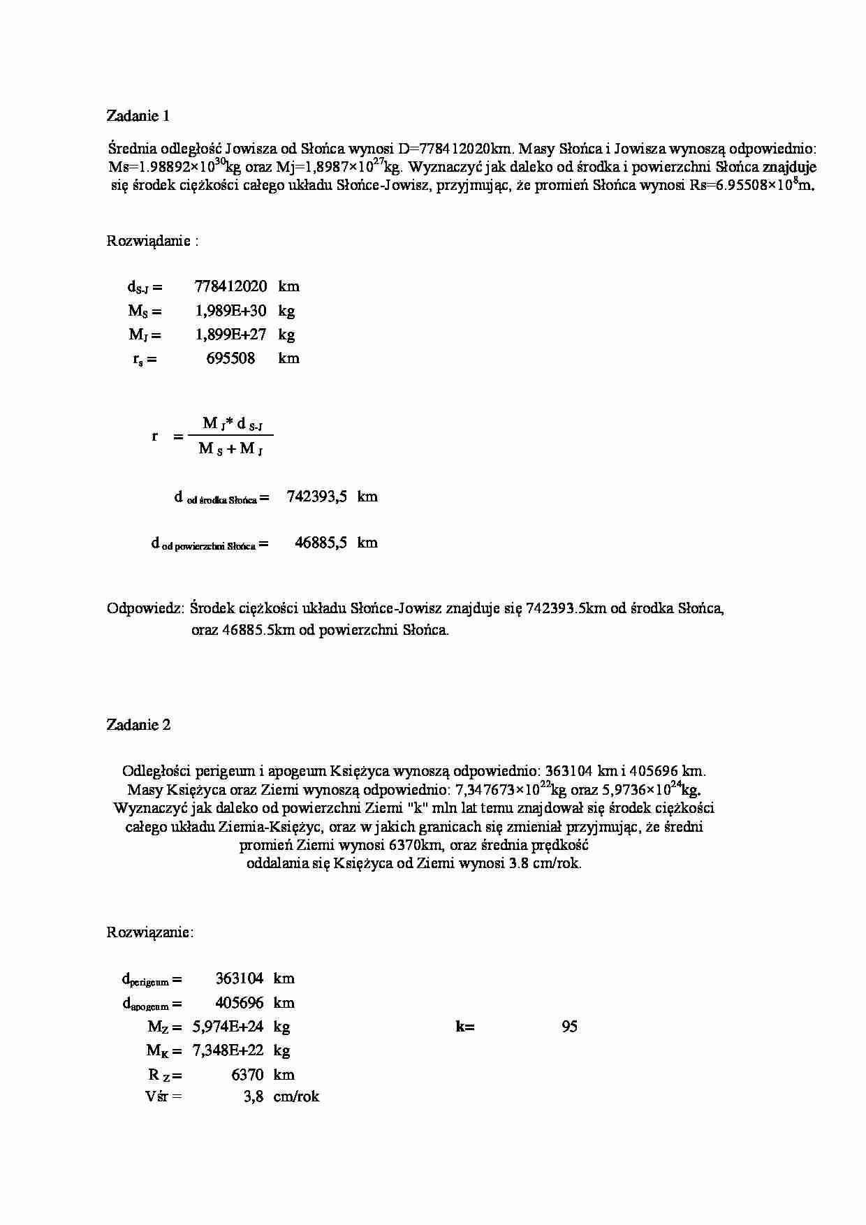 Sprawozdanie z ćwiczenia z geodynamiki - cz. 1 - strona 1