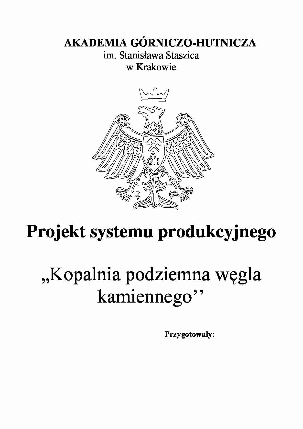 Projekt systemu produkcyjnego - projekt - strona 1
