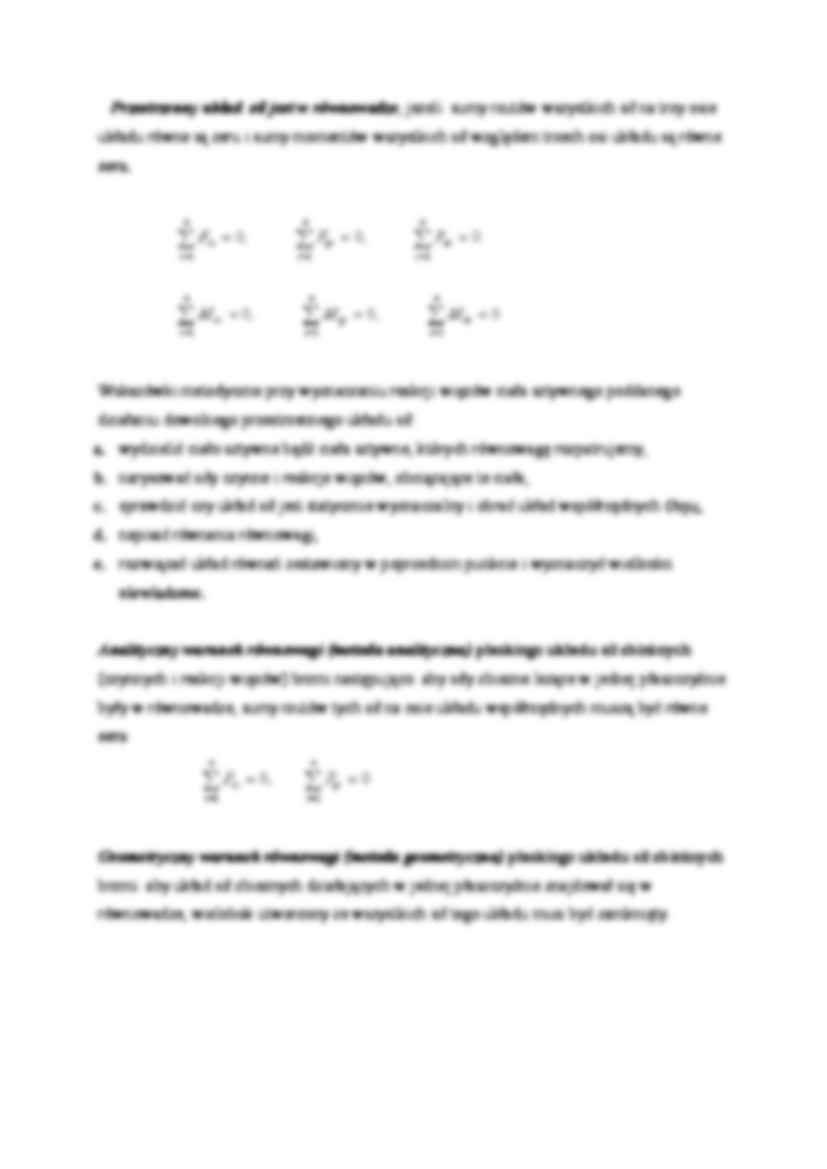 Warunki równowagi płaskich i przestrzennych układów sił - strona 2