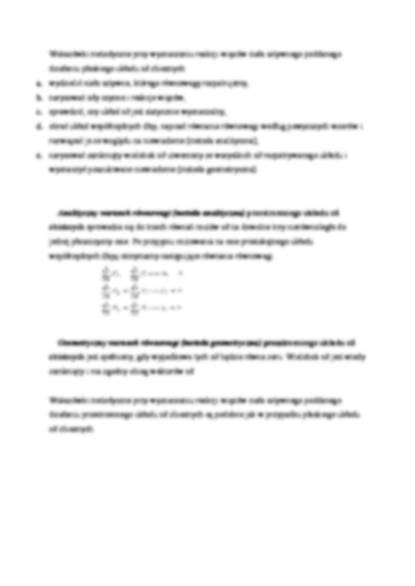 Warunki równowagi płaskich i przestrzennych układów sił - strona 3