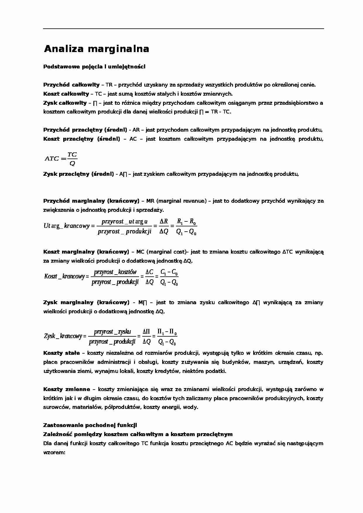 Analiza marginalna-opracowanie - strona 1
