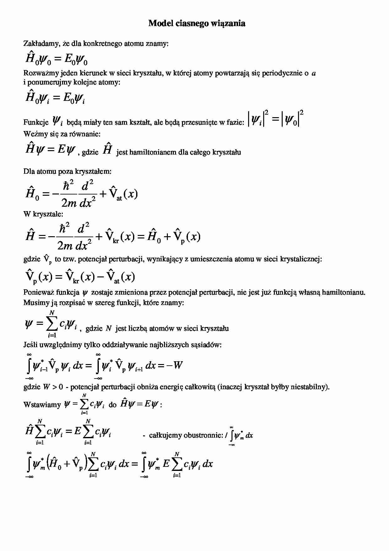 Model ciasnego wiązania-opracowanie - strona 1