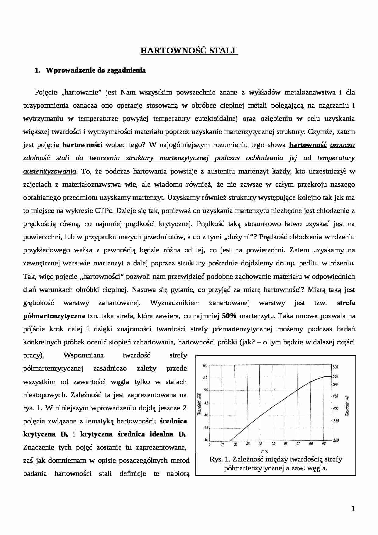 Hartowanie stali-opracowanie - strona 1