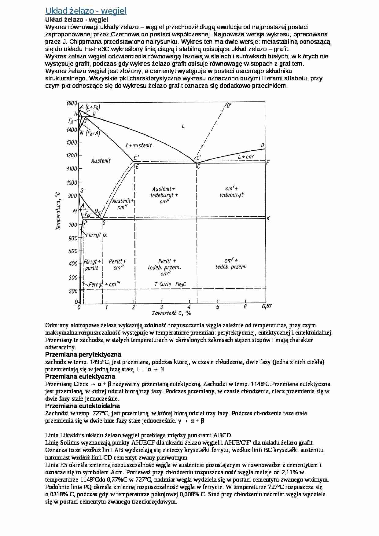 Układ żelazo-węgiel-opracowanie - strona 1
