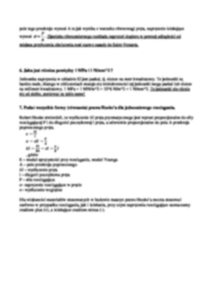 Wytrzymałość materiałów-opracowanie zagadnień na egzamin - strona 2