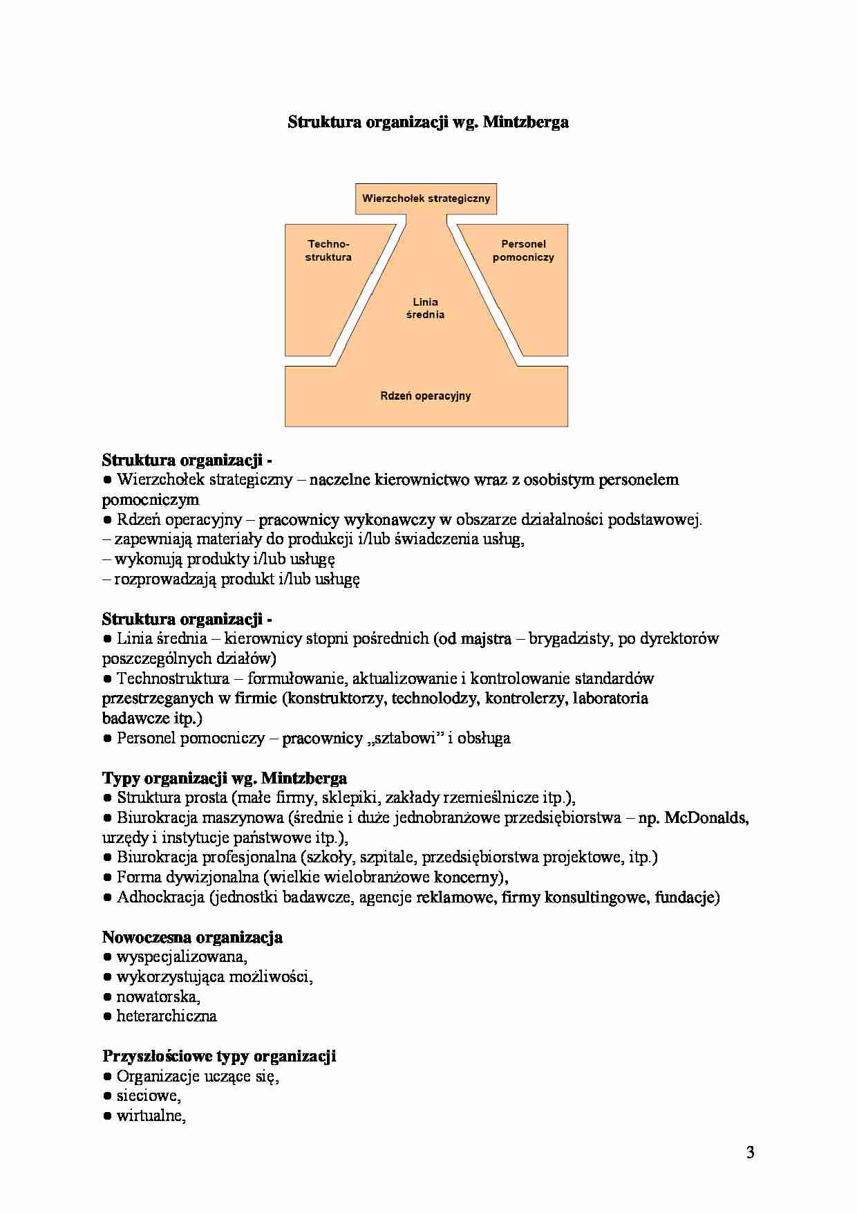 Struktura organizacji według Mintzberga-opracowanie - strona 1