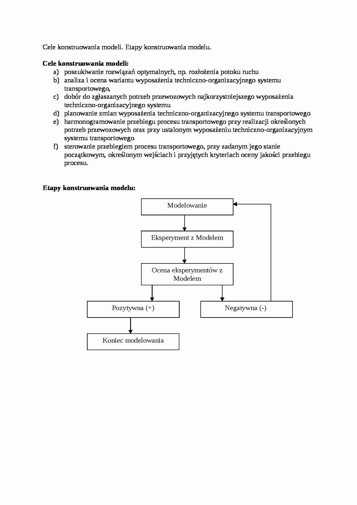 Cele konstruowania modeli - wykład - strona 1