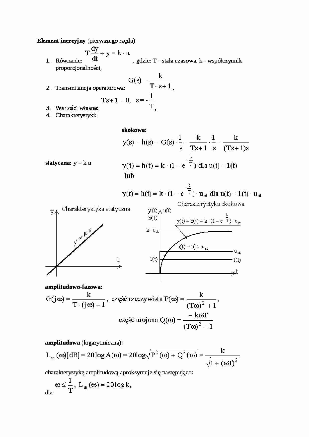 Element inercyjny - opracowanie - strona 1