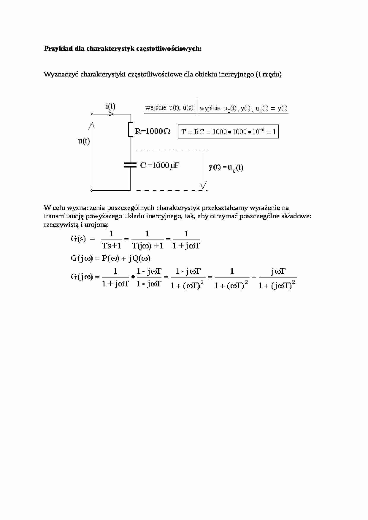 Przykład dla charakterystyk częstotliwościowych - opracowanie - strona 1