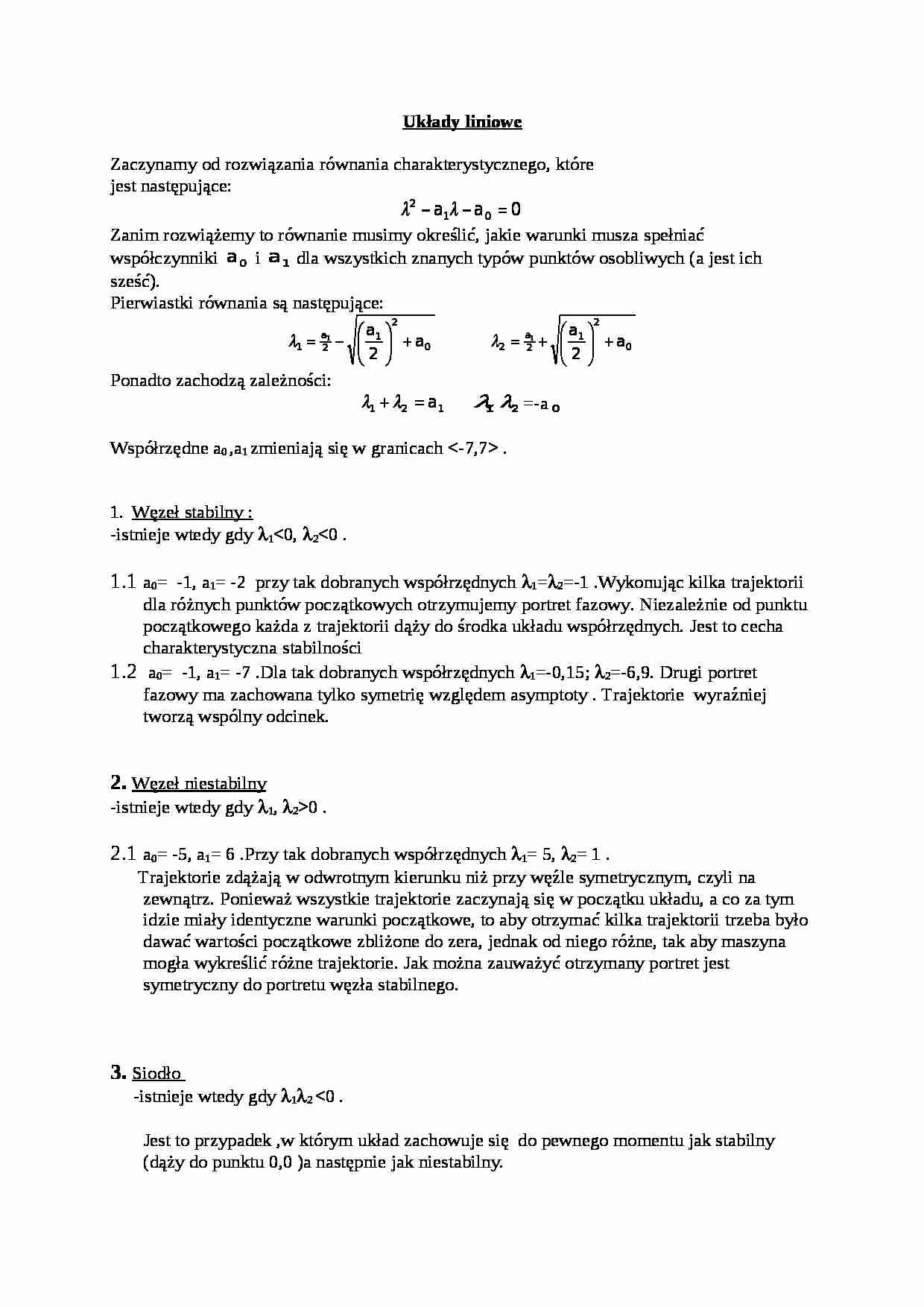 Układy liniowe - wykład - strona 1
