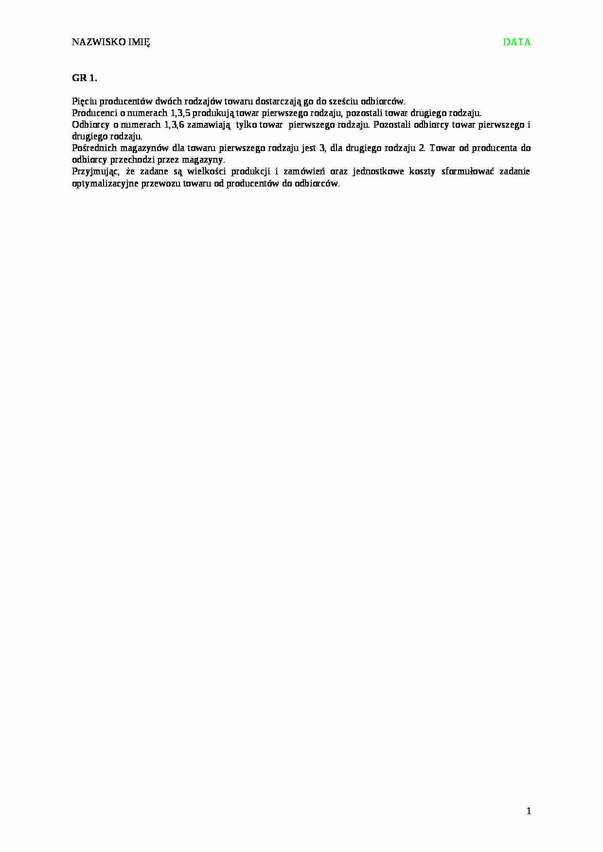 Organizacja i zarządzanie - wykład - Towar - strona 1
