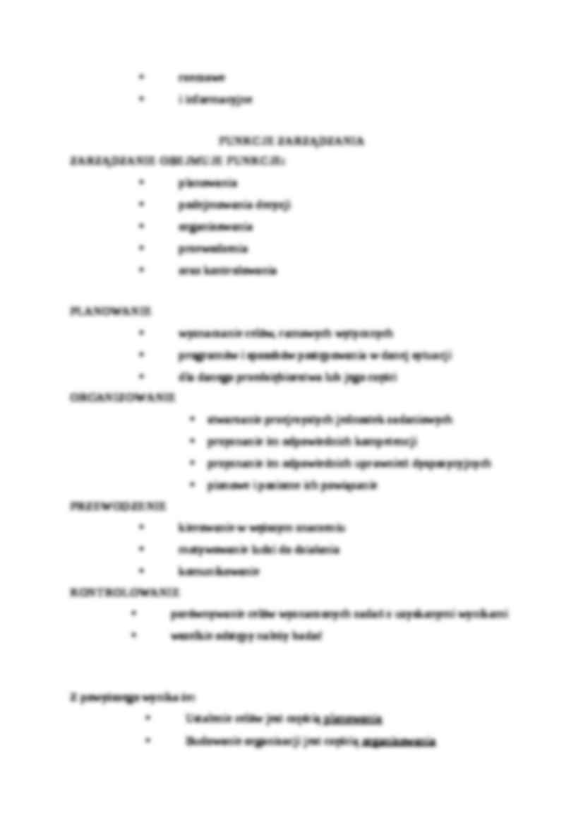 Zarządzanie i funkcje zarządzania - wykład - strona 2