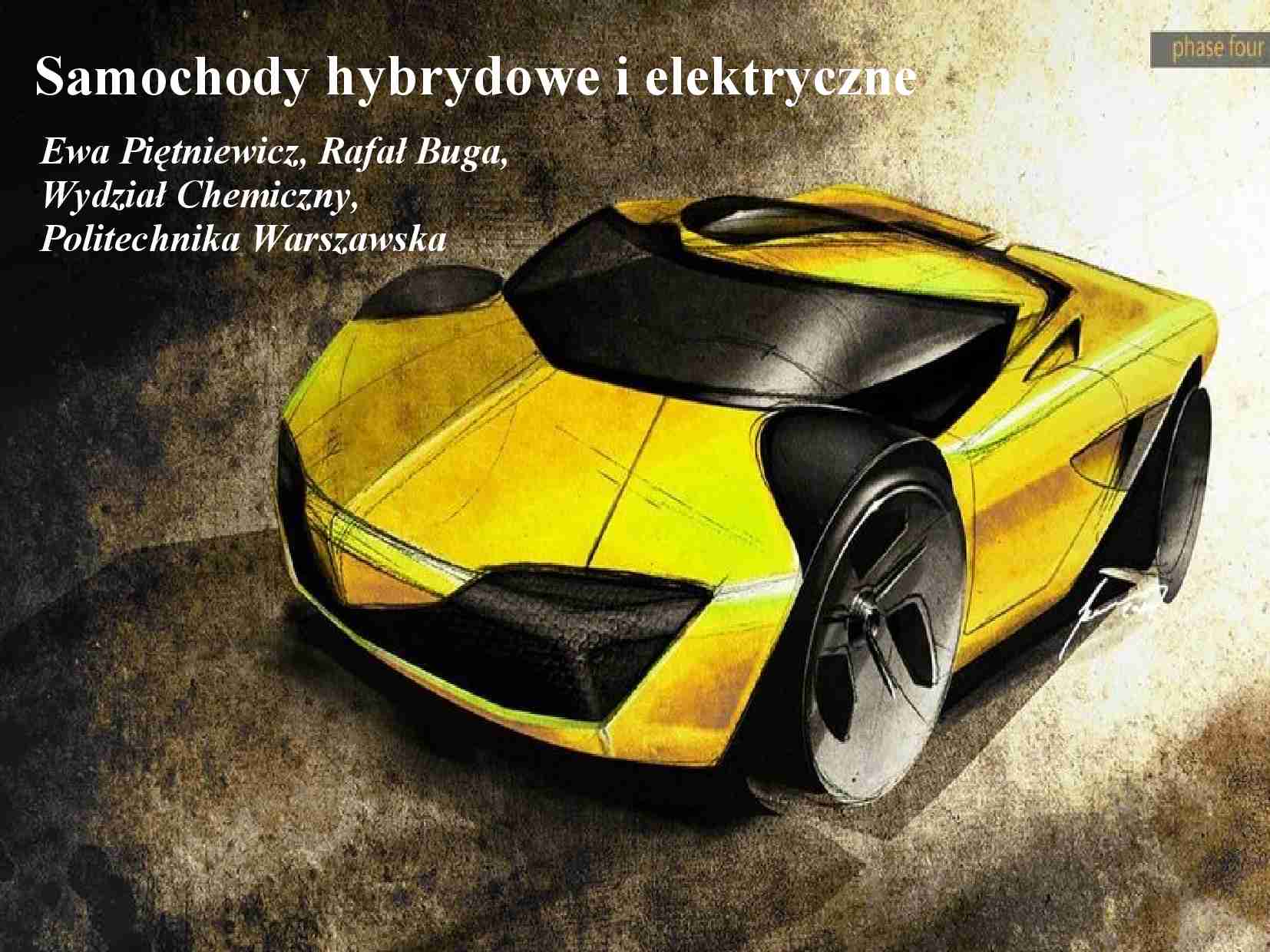 Samochody hybrydowe i elektryczne-opracowanie - strona 1