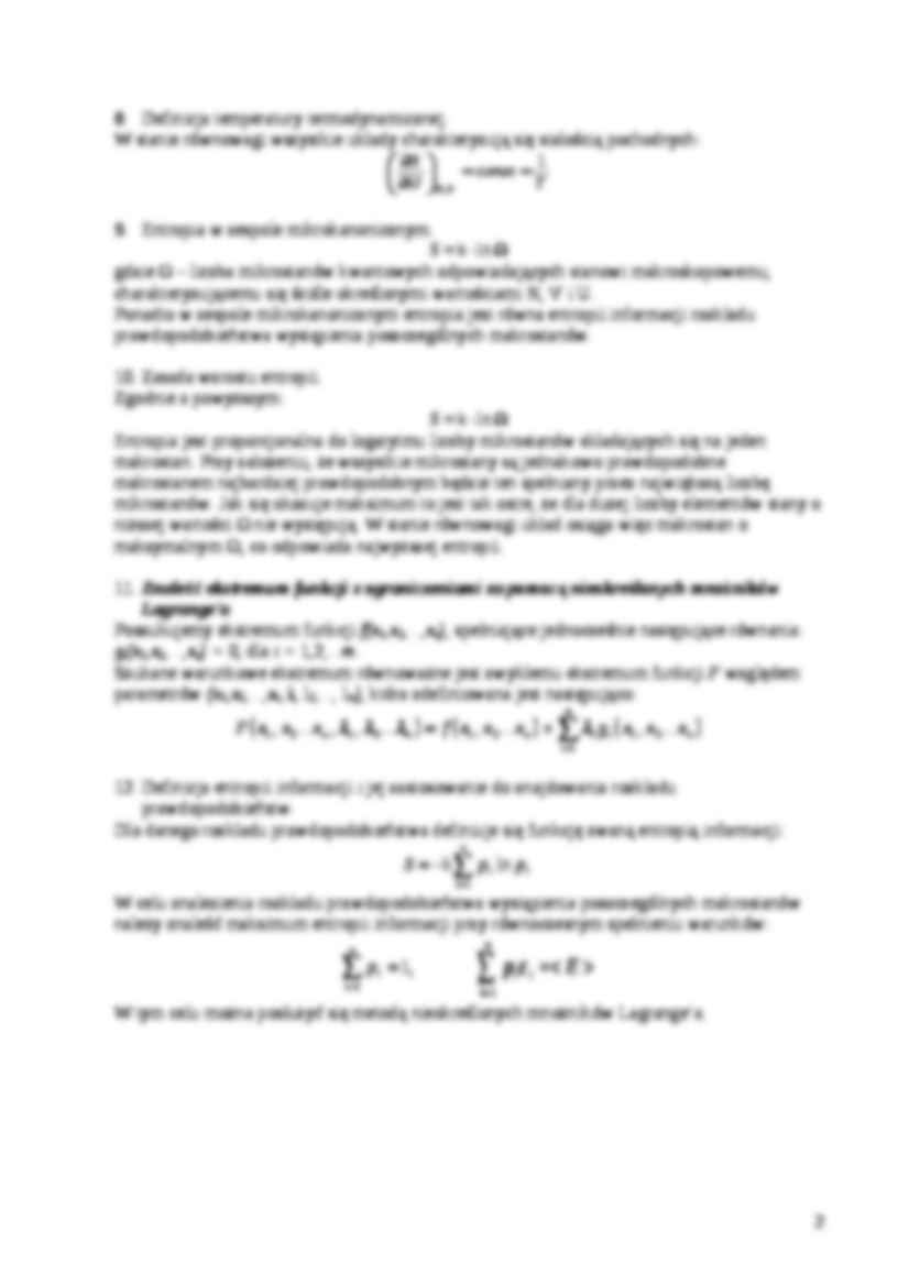 Termodynamika molekularna-pytania, opracowanie - strona 2