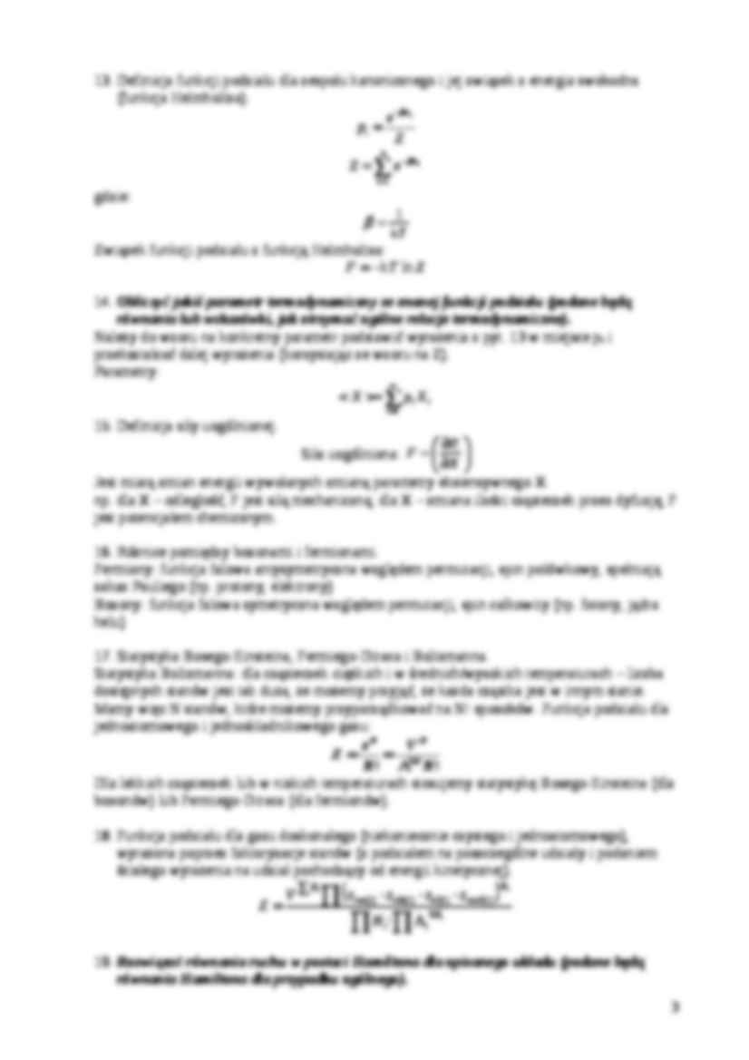 Termodynamika molekularna-pytania, opracowanie - strona 3