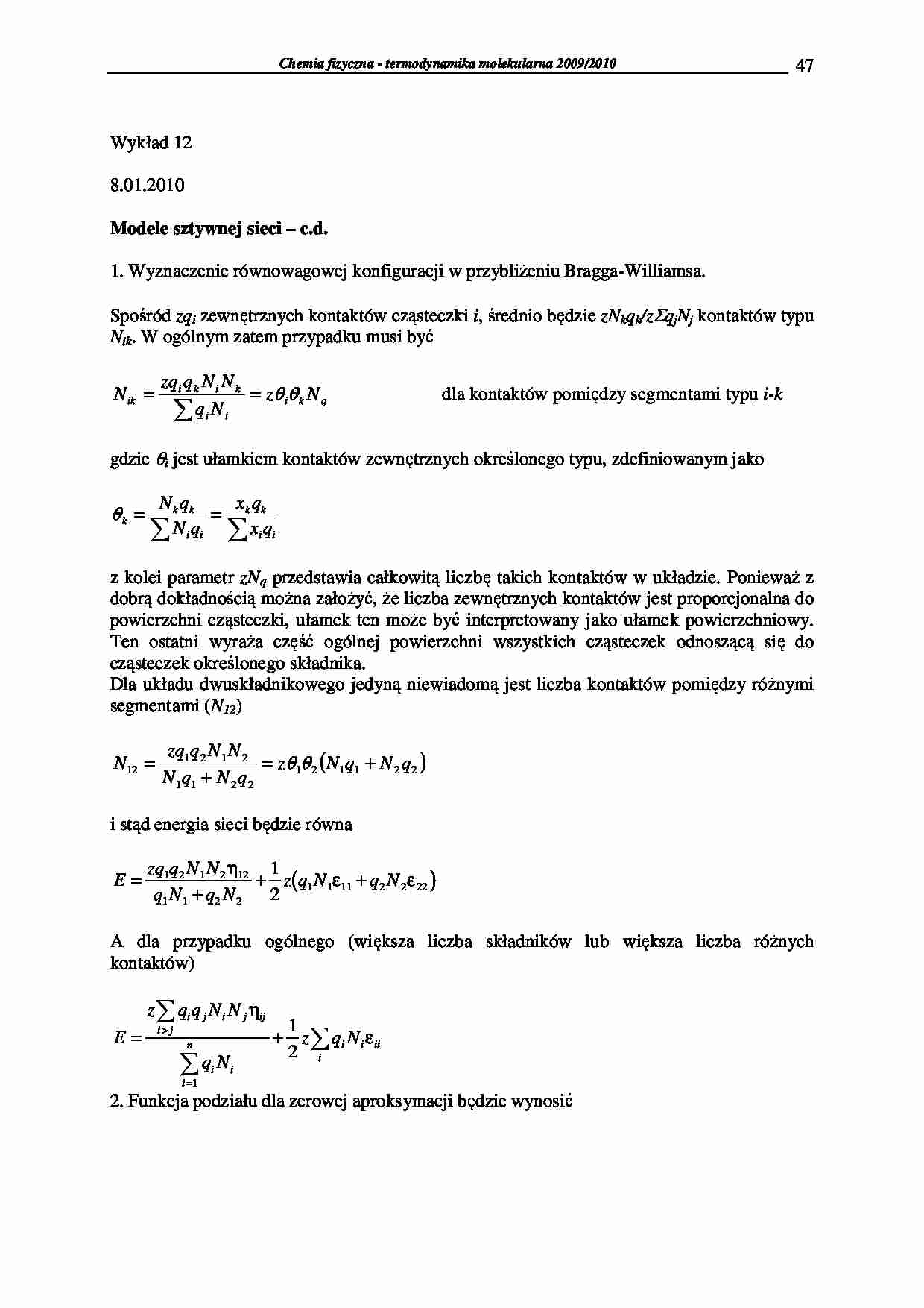 Chemia fizyczna - termodynamika molekularna 2009/2010-wykłady5 - strona 1