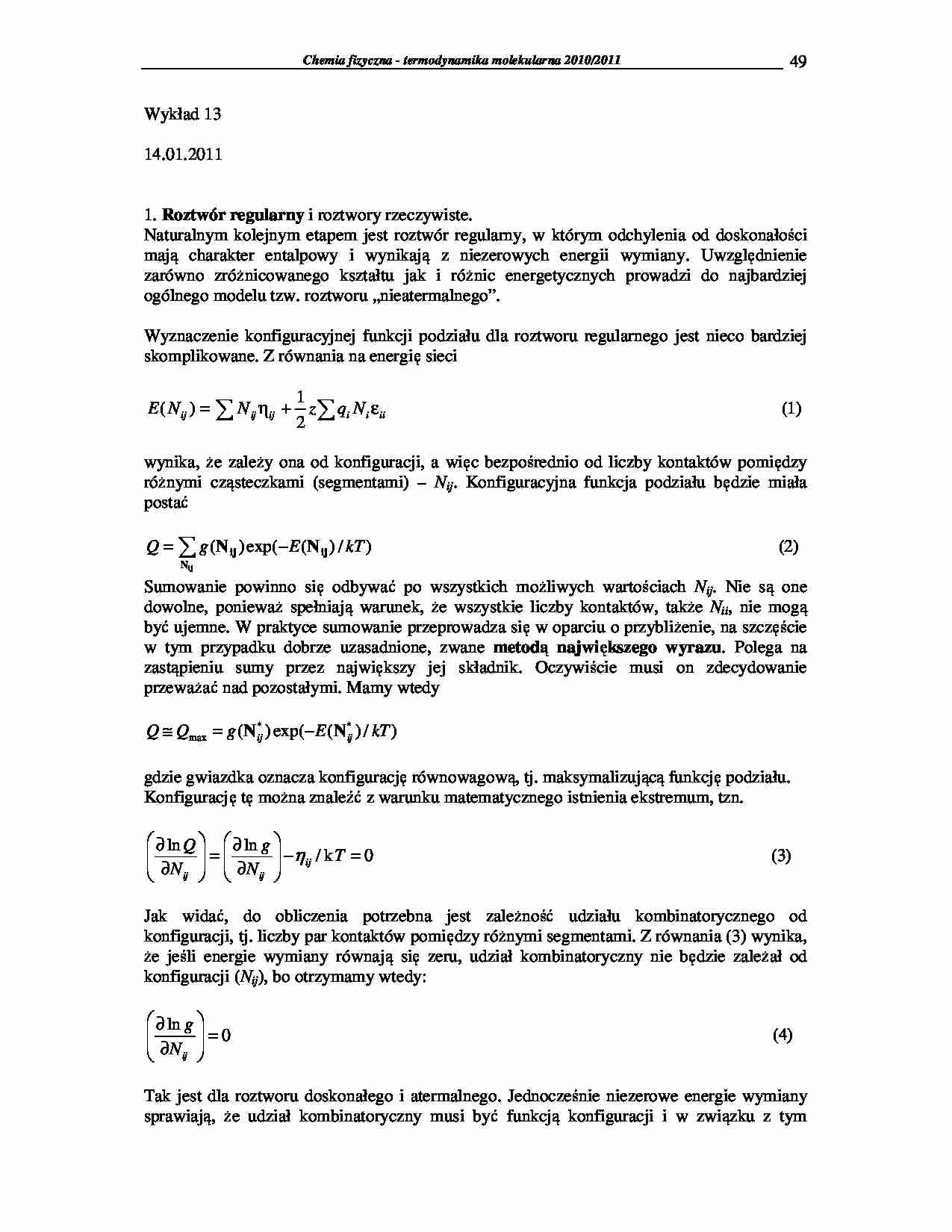 Chemia fizyczna - termodynamika molekularna 2009/2010-wykłady16 - strona 1