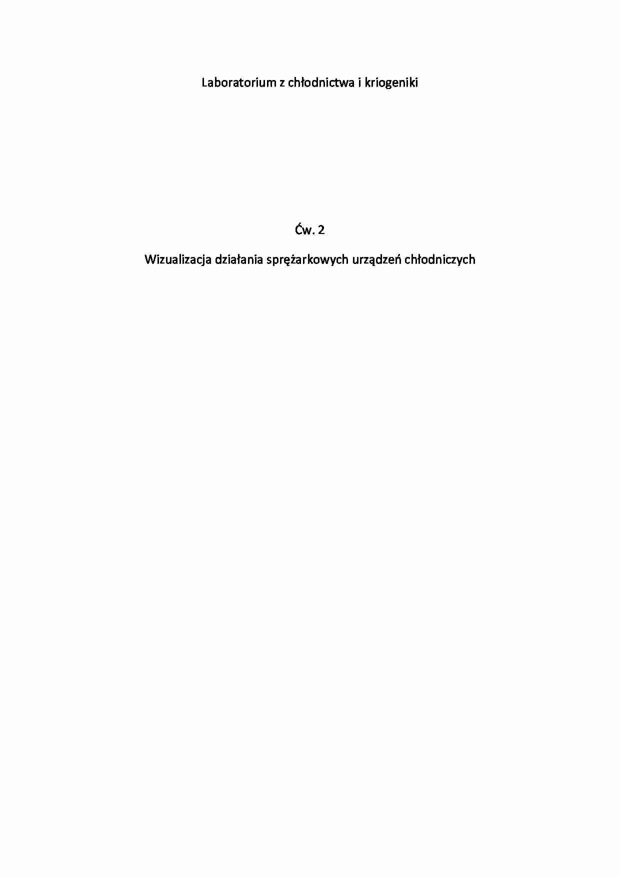 Wizualizacja działania sprężarkowych urządzeń chłodniczych-sprawozdanie - strona 1