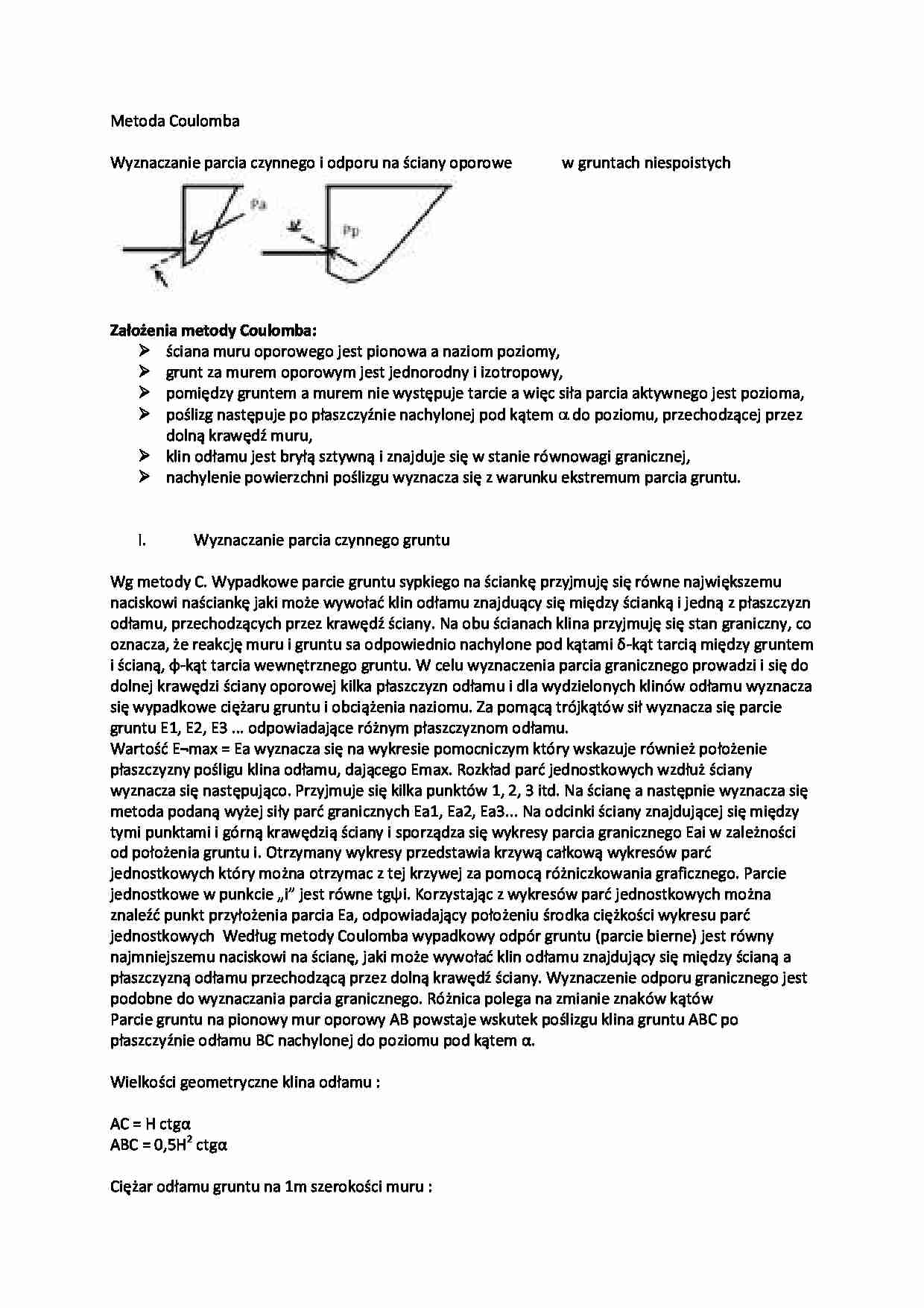 Metoda Coulomba-opracowanie - strona 1