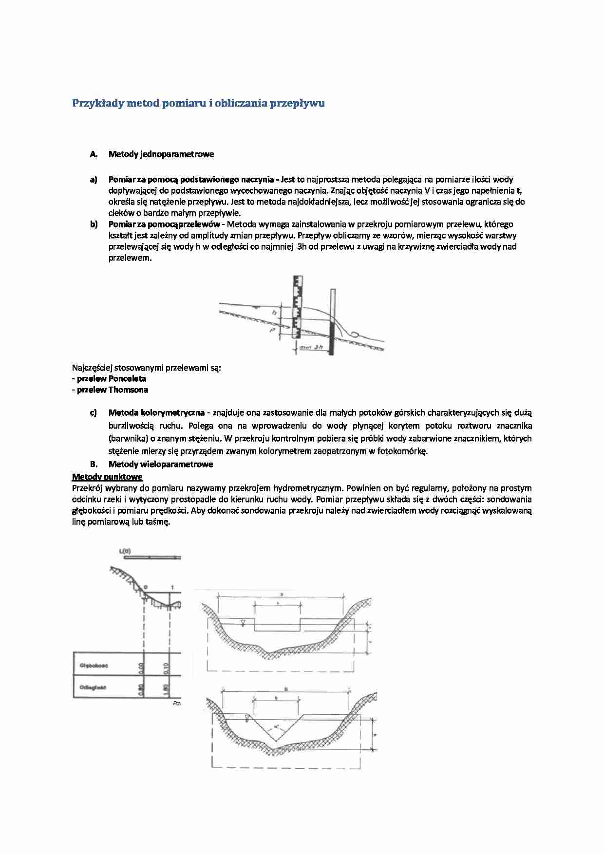 Przykłady metod pomiaru i obliczania przepływu-opracowanie - strona 1
