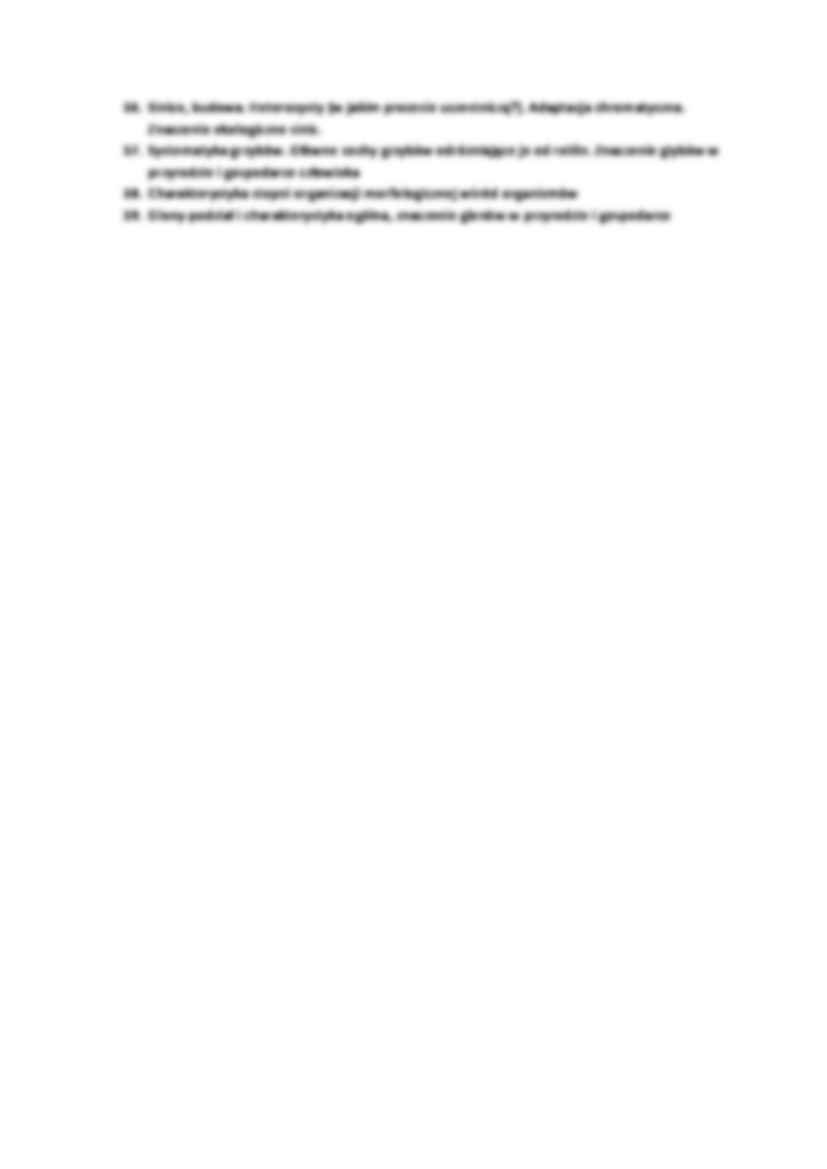 Przykładowe pytania na egzamin z biologii i ekologii 2010-opracowanie - strona 2