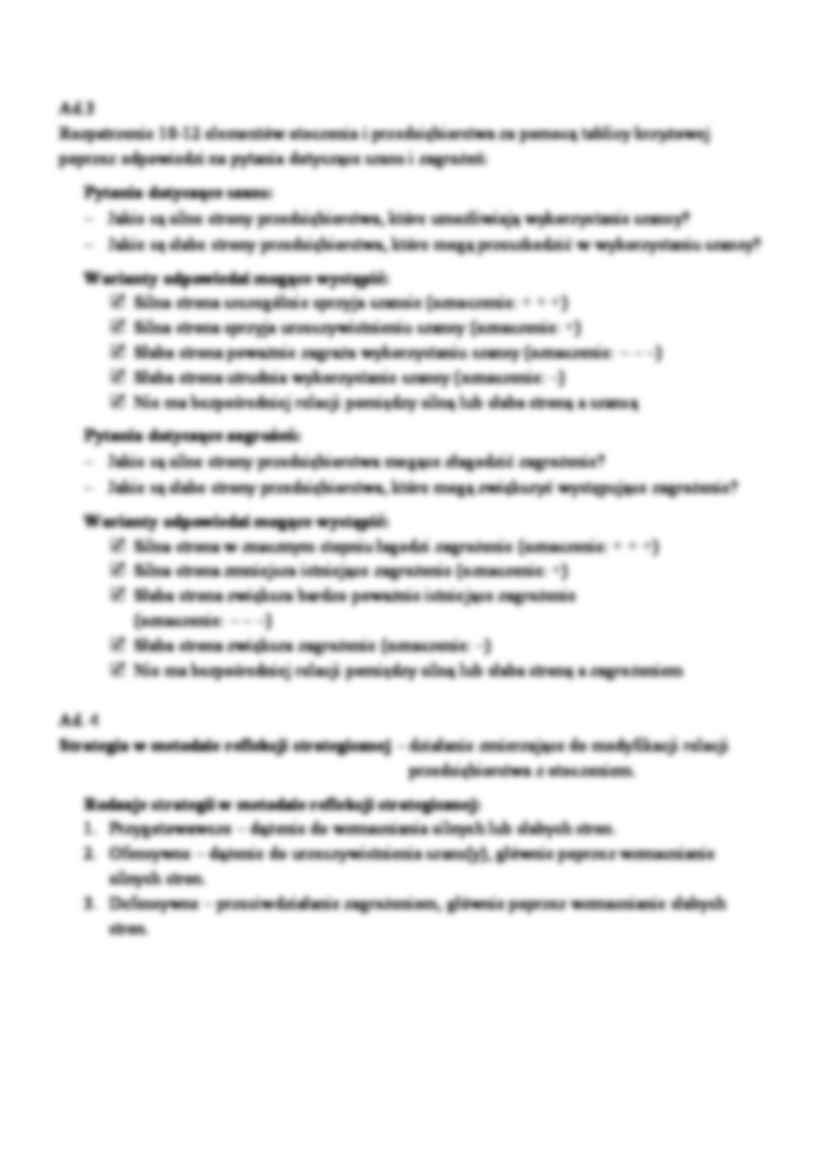 Metoda refleksji strategicznej - omówienie - Analiza otoczenia przedsiębiorstwa  - strona 2