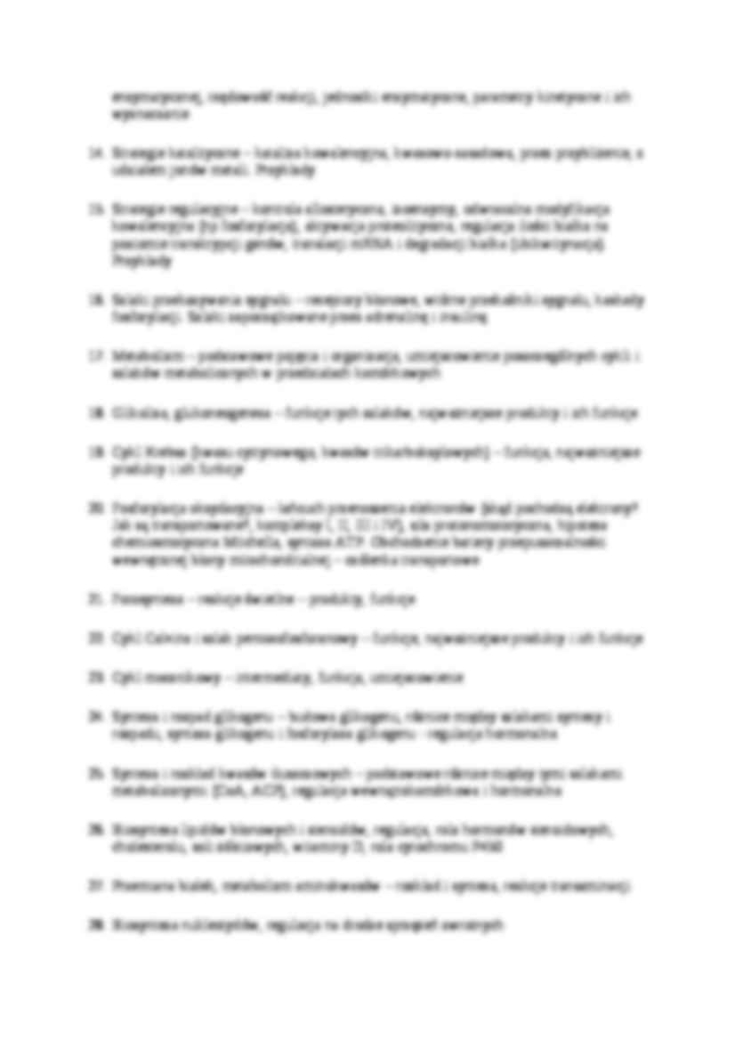 Biochemia - zagadnienia egzaminacyjne 2011 - strona 2