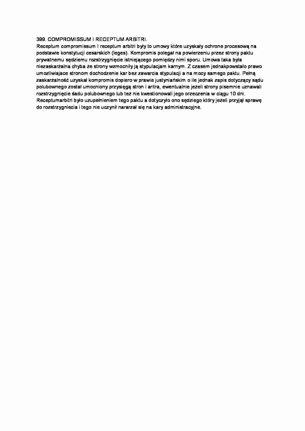 COMPROMISSUM I RECEPTUM ARBITRI-opracowanie - strona 1