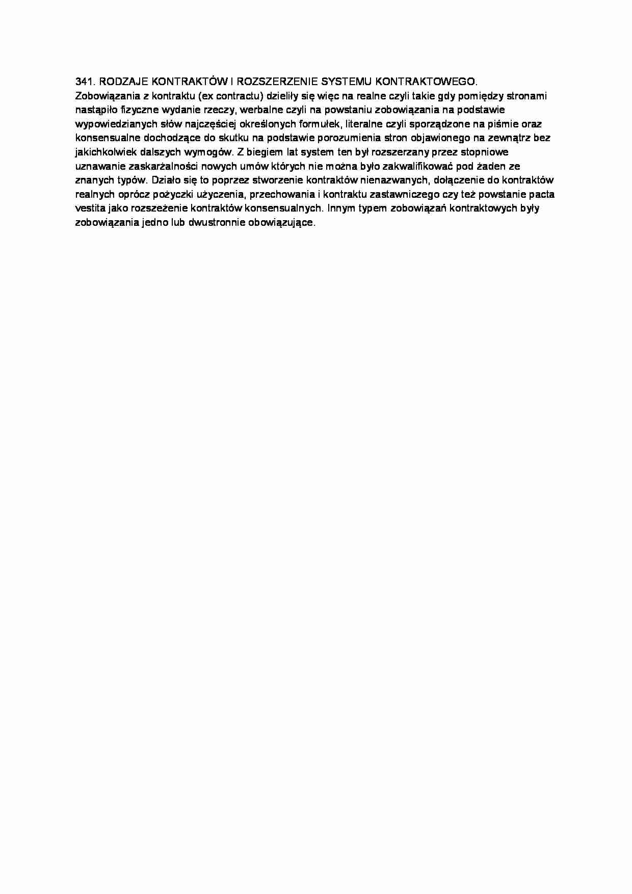 Rodzaje kontraktów i rozszerzenie sytemu kontraktowego-opracowanie - strona 1