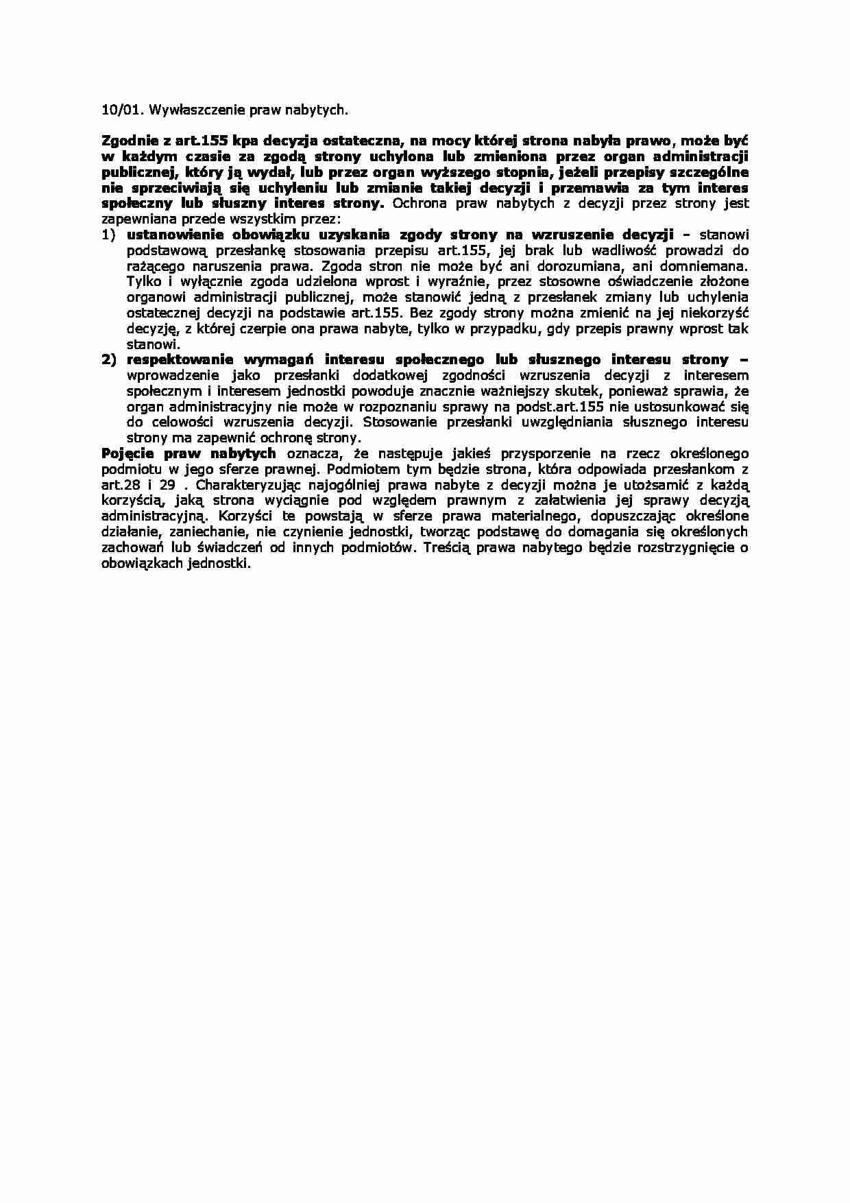 Wywłaszczenie praw nabytych-opracowanie - strona 1
