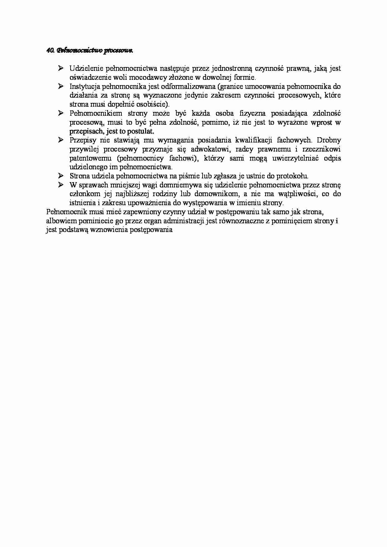 Pełnomocnictwo procesowe-opracowanie - strona 1
