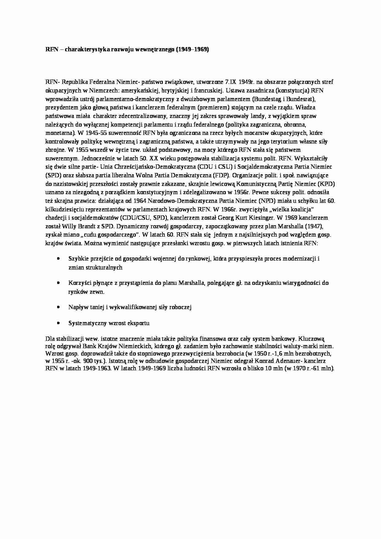 RFN- charakterystyka rozwoju wewnętrznego, opracowanie - strona 1