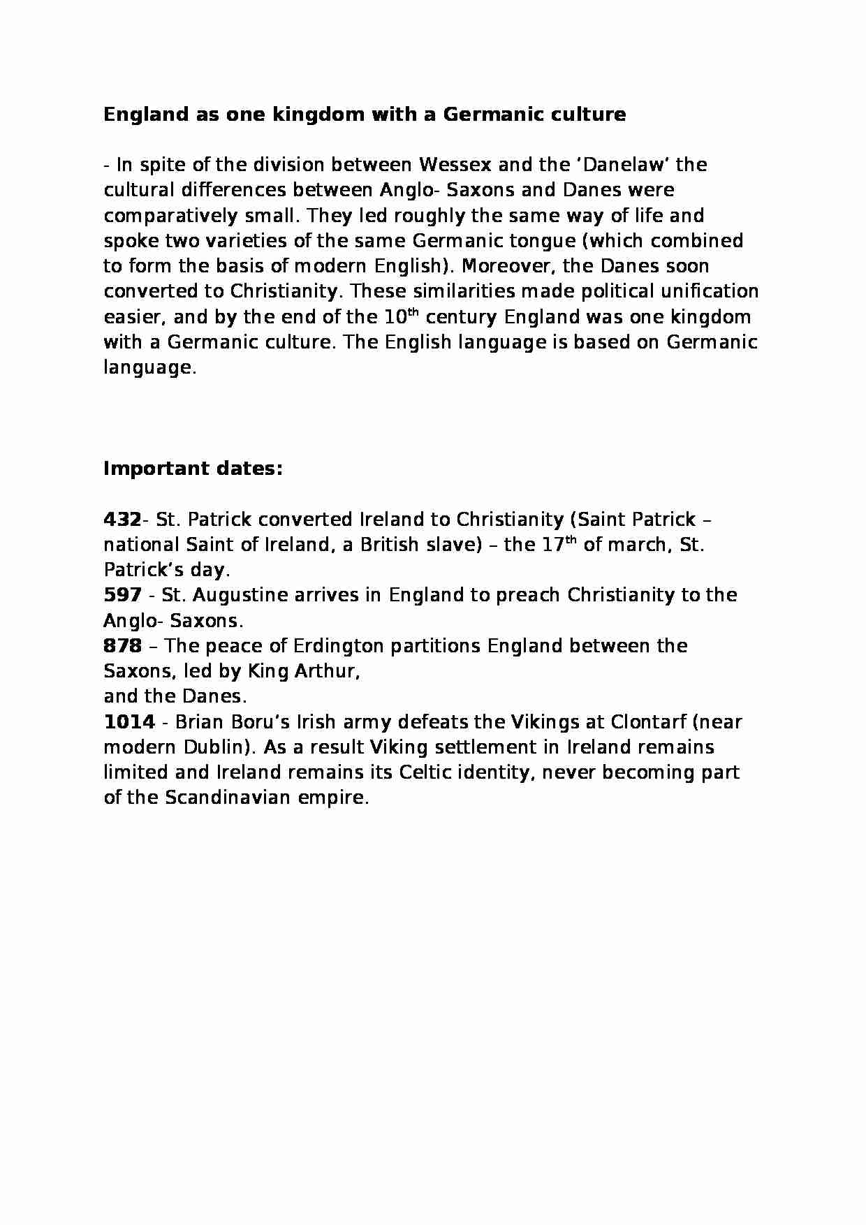 England - kingdom with a Germanic culture - strona 1