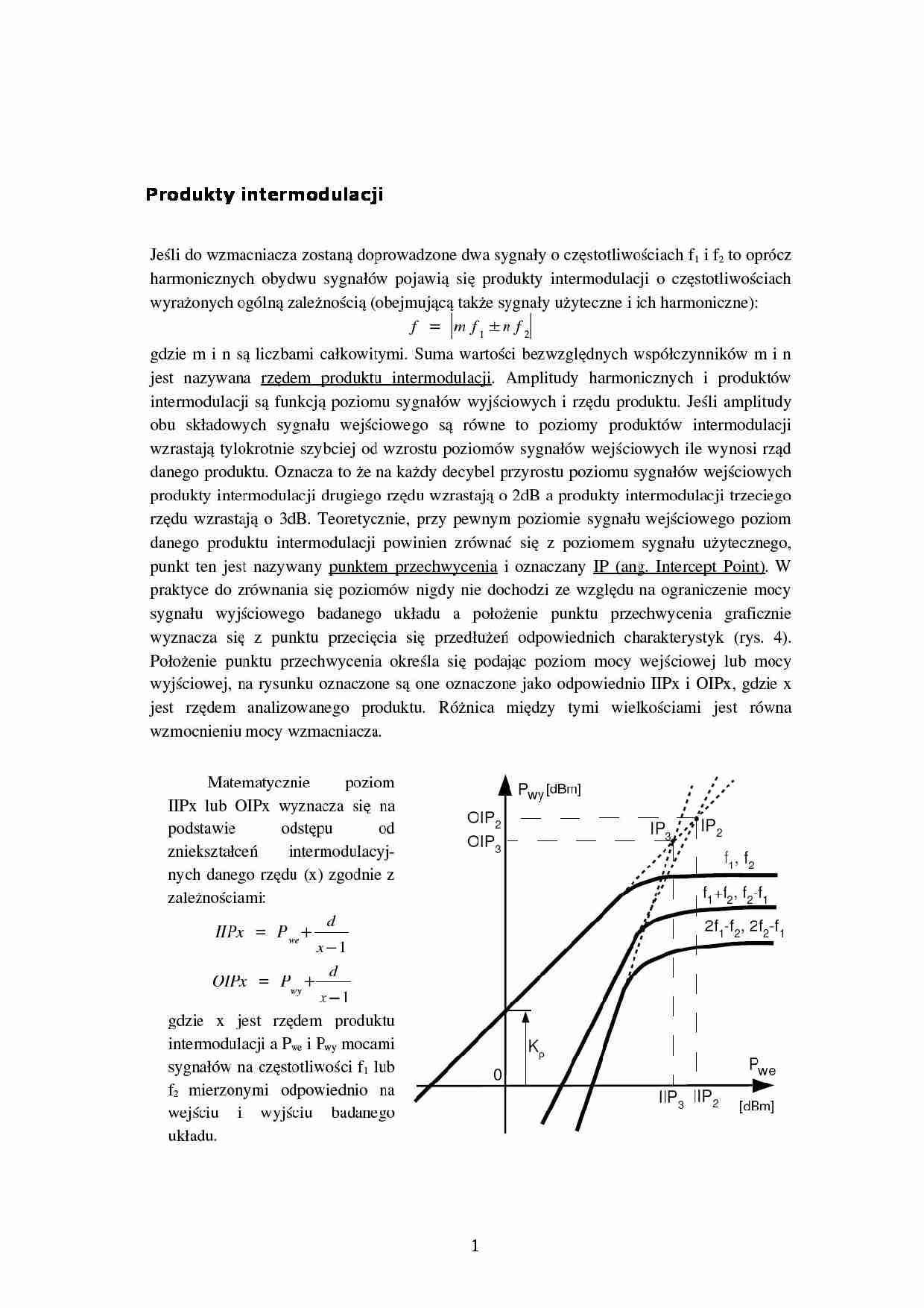 Produkty intermodulacji - wykłas - strona 1