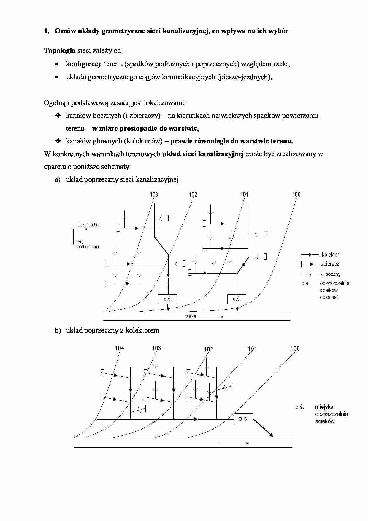 Wykład - układy geometryczne sieci kanalizacyjnej - strona 1