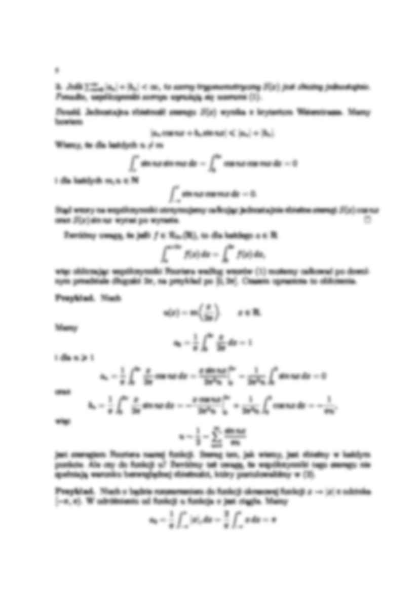 Elementy teorii szeregów Fouriera - wykład - strona 2