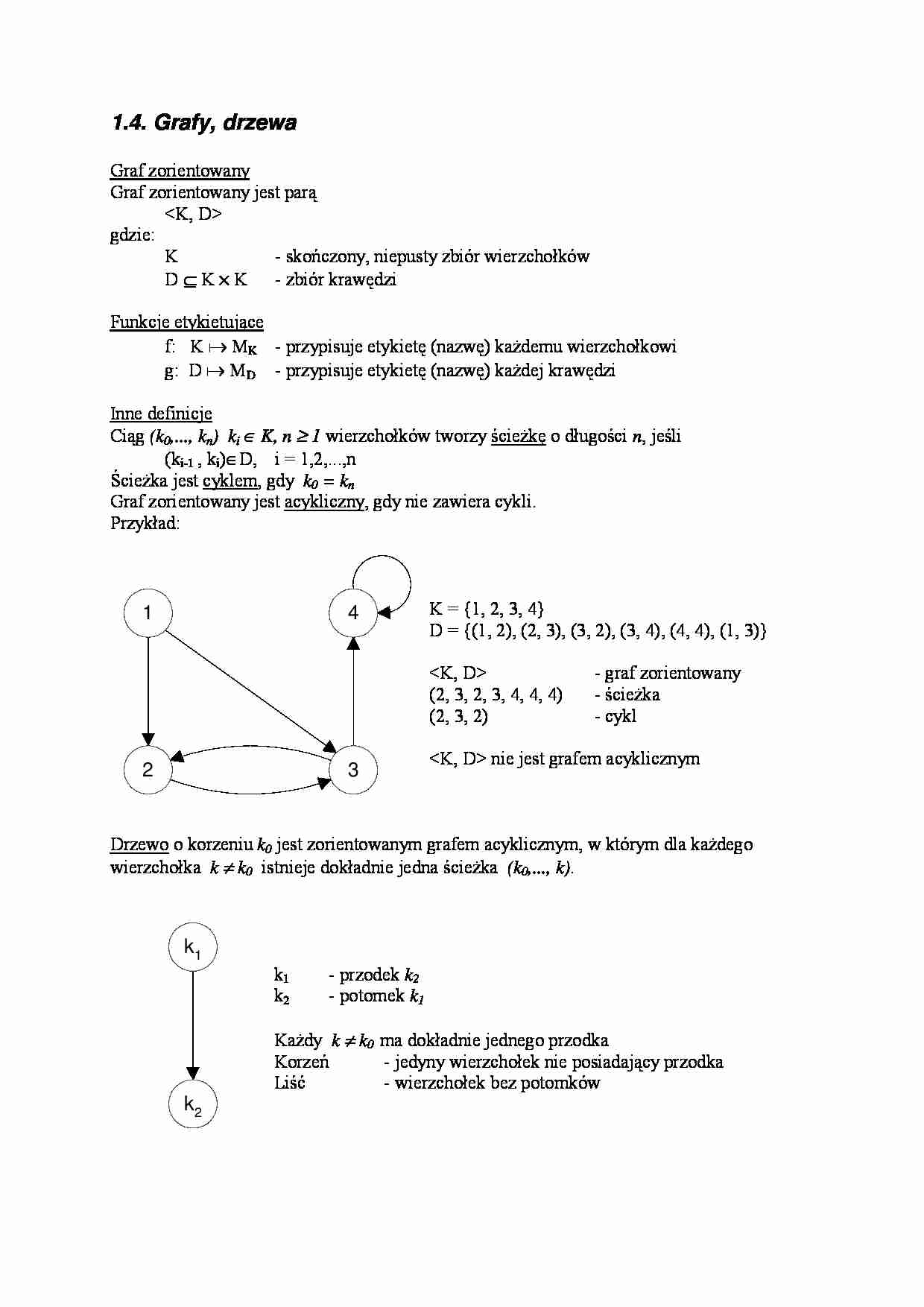 Grafy, drzewa - wykład - strona 1