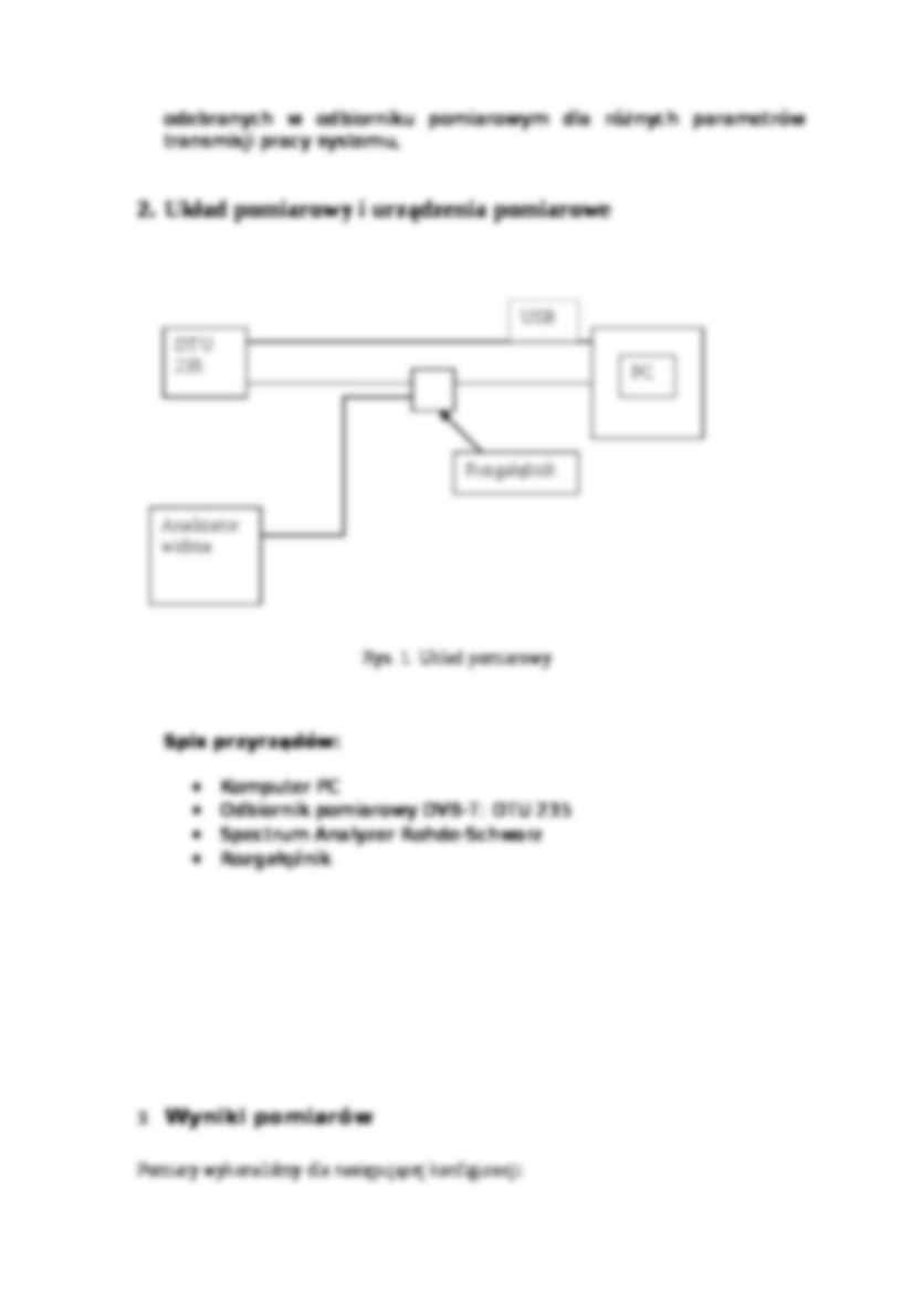 Pomiary jakości parametrów w warstwie fizycznej systemu telewizji naziemnej DVB-T - wykład - strona 2