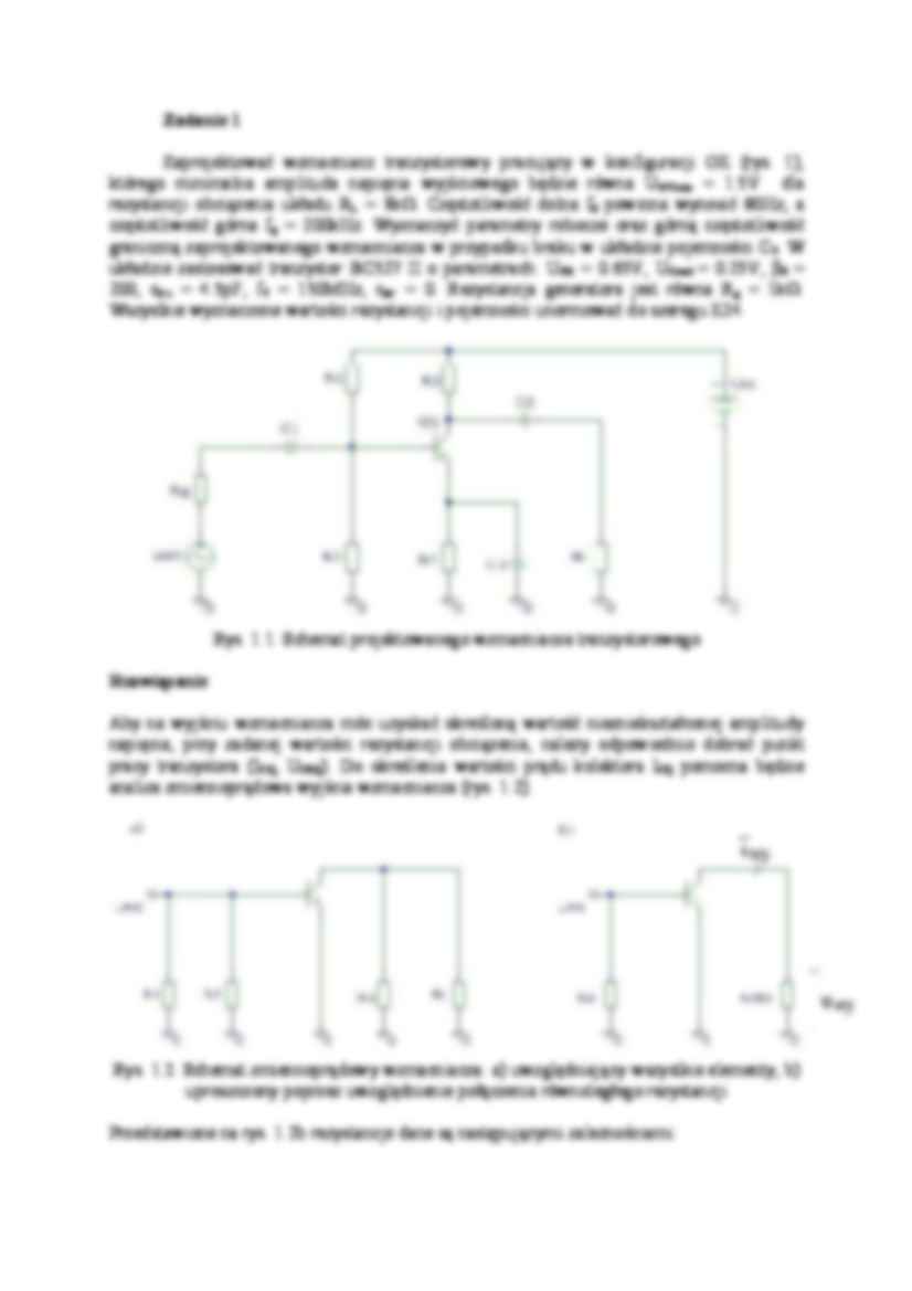 Projektowanie wzmacniacza tranzystorowego OE - wykład - strona 2