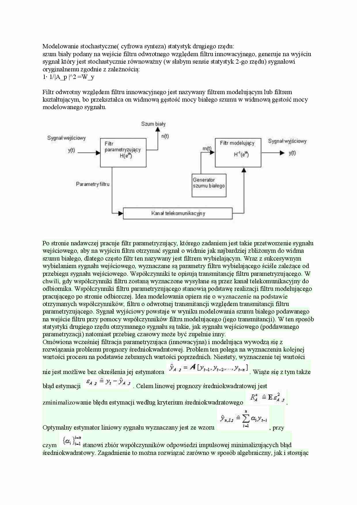 Modelowanie stochastyczne - wykład - strona 1