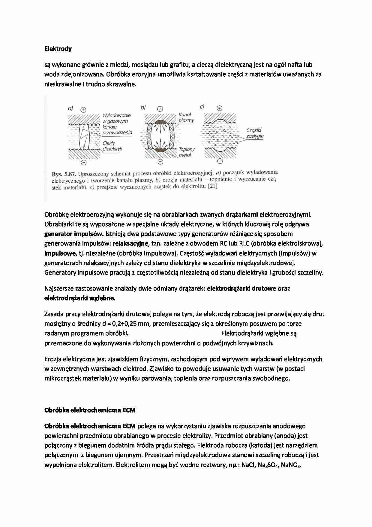 Elektrody oraz obróbka elektrochemiczna ECM-opracowanie - strona 1